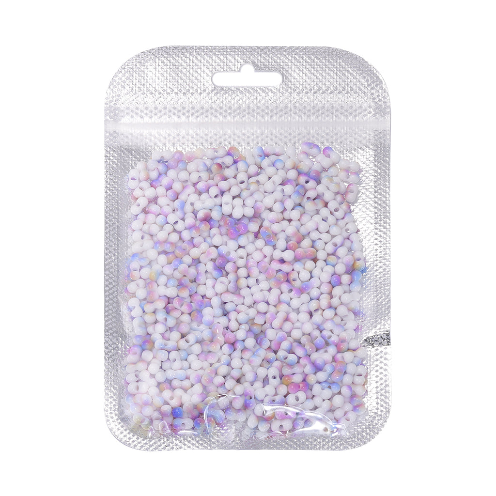 RNB009 Rainbow Effect Peanut Beads Shape Glass Seed Beads WholesaleRhinestone