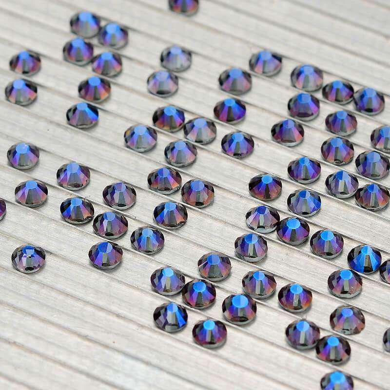 Violet Effect Glass FlatBack Rhinestones Golden Back In Bulk Secondary image