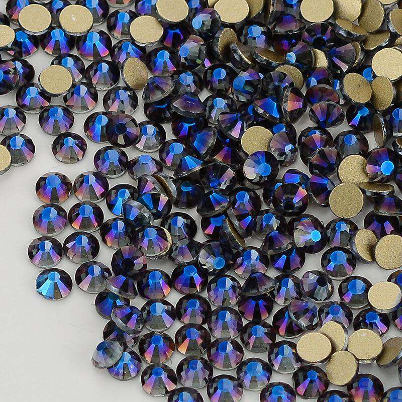Violet Effect Glass FlatBack Rhinestones Golden Back In Bulk WholesaleRhinestone