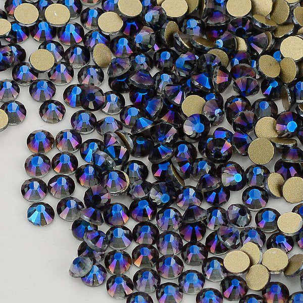 Violet Effect Glass FlatBack Rhinestones Golden Back In Bulk WholesaleRhinestone
