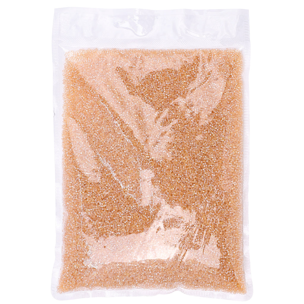 Transparent Luster Apricot Color Hight Quality Glass Cylinder Seed Beads 1.6 MM Size BS1026 WholesaleRhinestone