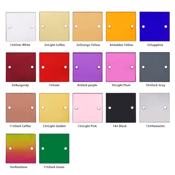 Square Shape Multi Colors Acrylic Sew-on Mirror For Dance Costume WholesaleRhinestone