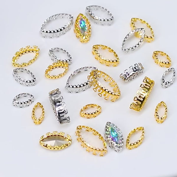 Navette Shape High-Quality Sew-on Nest Hollow Claw For Rhinestone Claw settings