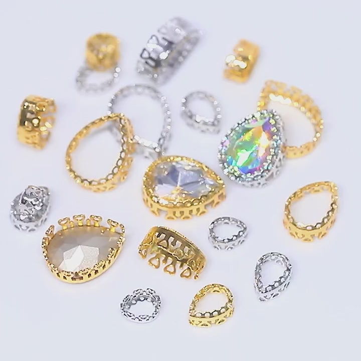 Drop Shape High-Quality Sew-on Nest Hollow Claw For Rhinestone Claw settings