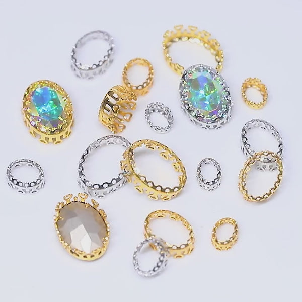 Oval Shape High-Quality Sew-on Nest Hollow Claw For Rhinestone Claw settings