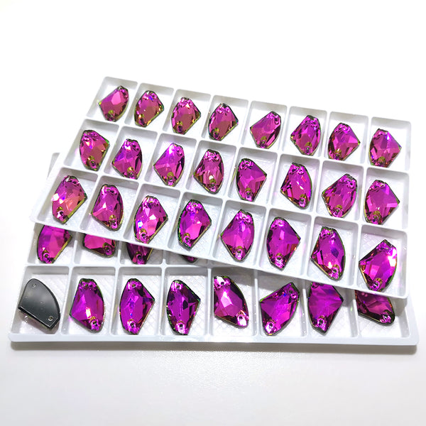 Vitrail Rose Galactic Shape High Quality Glass Sew-on Rhinestones WholesaleRhinestone