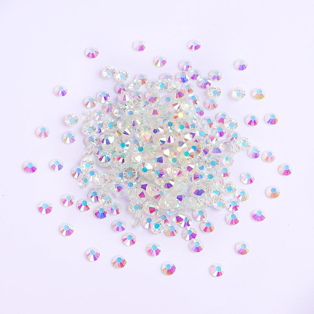 Crystal AB Unfoiled Glass Flat Back Rhinestones In Bulk WholesaleRhinestone
