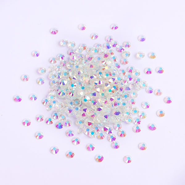Crystal AB Unfoiled Glass Flat Back Rhinestones In Bulk WholesaleRhinestone
