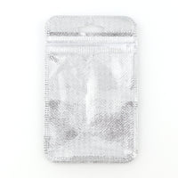 100 PCS Silver Plastic Non-woven Fabric Zip Lock Self-Sealing Bag WholesaleRhinestone