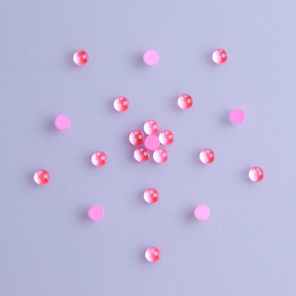 Mocha Pink Mermaid Tears Glass Half Pearls Rhinestones For Nail Art WholesaleRhinestone
