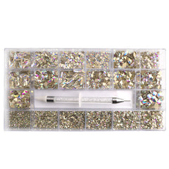 Mixed Multi Shapes Glass Crystal AB Fancy Rhinestones Kit Box For Nail Art HZ2102 WholesaleRhinestone