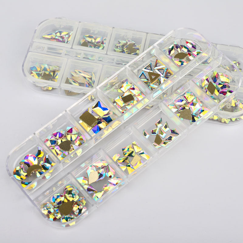 120 PCS Mixed Shapes Glass Crystal AB Fancy Rhinestones For Nail Art - HZ1202 WholesaleRhinestone