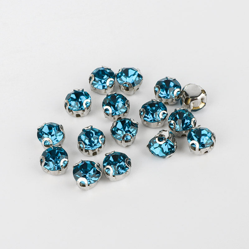Indicolite Sewing 3D Claw Rhinestones Silver Base WholesaleRhinestone メイン画像