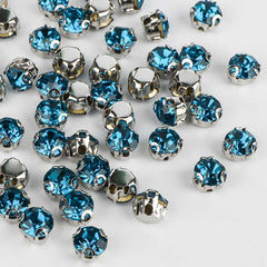 Indicolite Sewing 3D Claw Rhinestones Silver Base WholesaleRhinestone