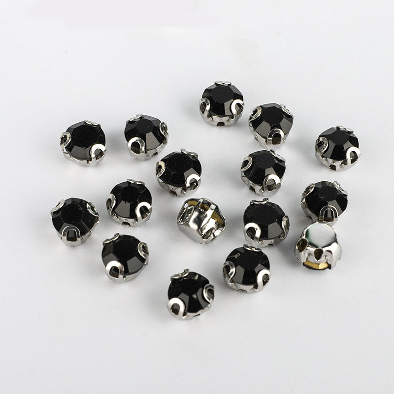 Black Sewing 3D Claw Rhinestones Silver Base WholesaleRhinestone メイン画像