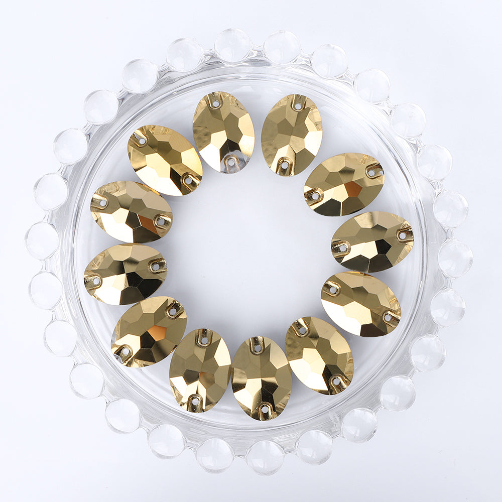 Dorado Oval Shape High Quality Glass Sew-on Rhinestones WholesaleRhinestone