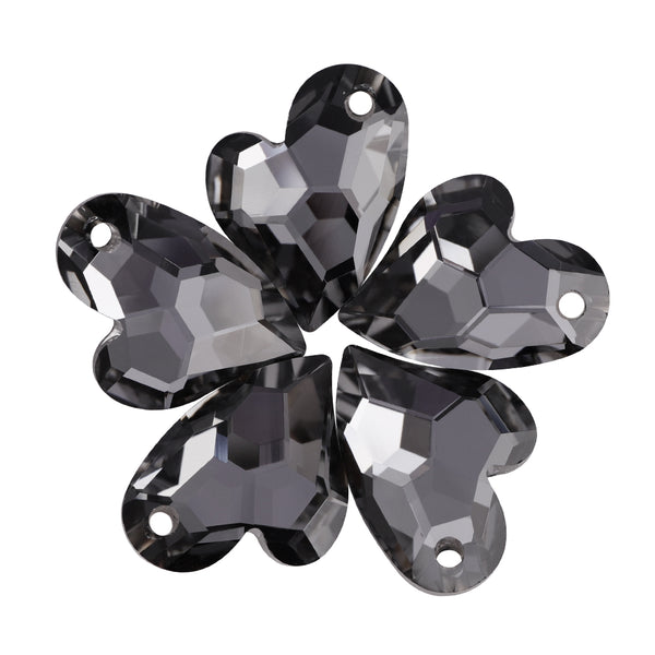 Silver Night Devoted 2 U Heart High Quality Glass Rhinestone Pendant WholesaleRhinestone