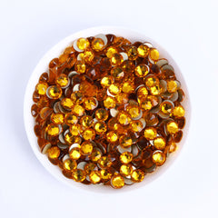 Topaz Glass Flat Back Glue-on Rhinestones 16 Cut Facets WholesaleRhinestone