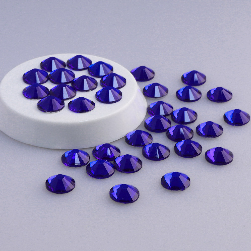 Sapphire Glass FlatBack Rhinestones Silver Back WholesaleRhinestone