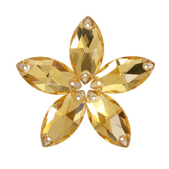 Light Topaz Navette Shape High Quality Glass Sew-on Rhinestones WholesaleRhinestone