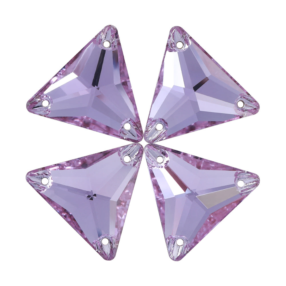 Violet Triangle Shape High Quality Glass Sew-on Rhinestones WholesaleRhinestone