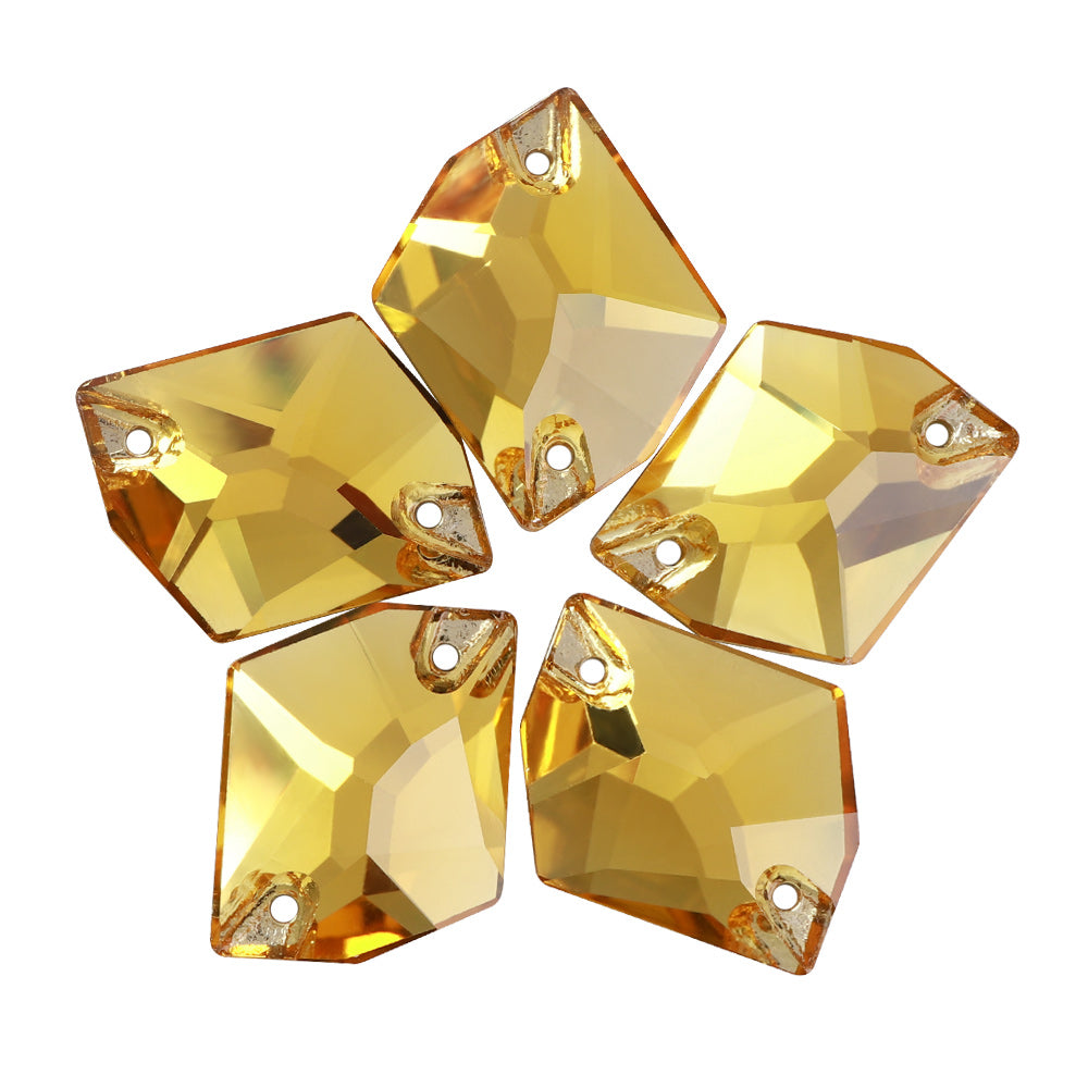 Light Topaz Cosmic Shape High Quality Glass Sew-on Rhinestones WholesaleRhinestone