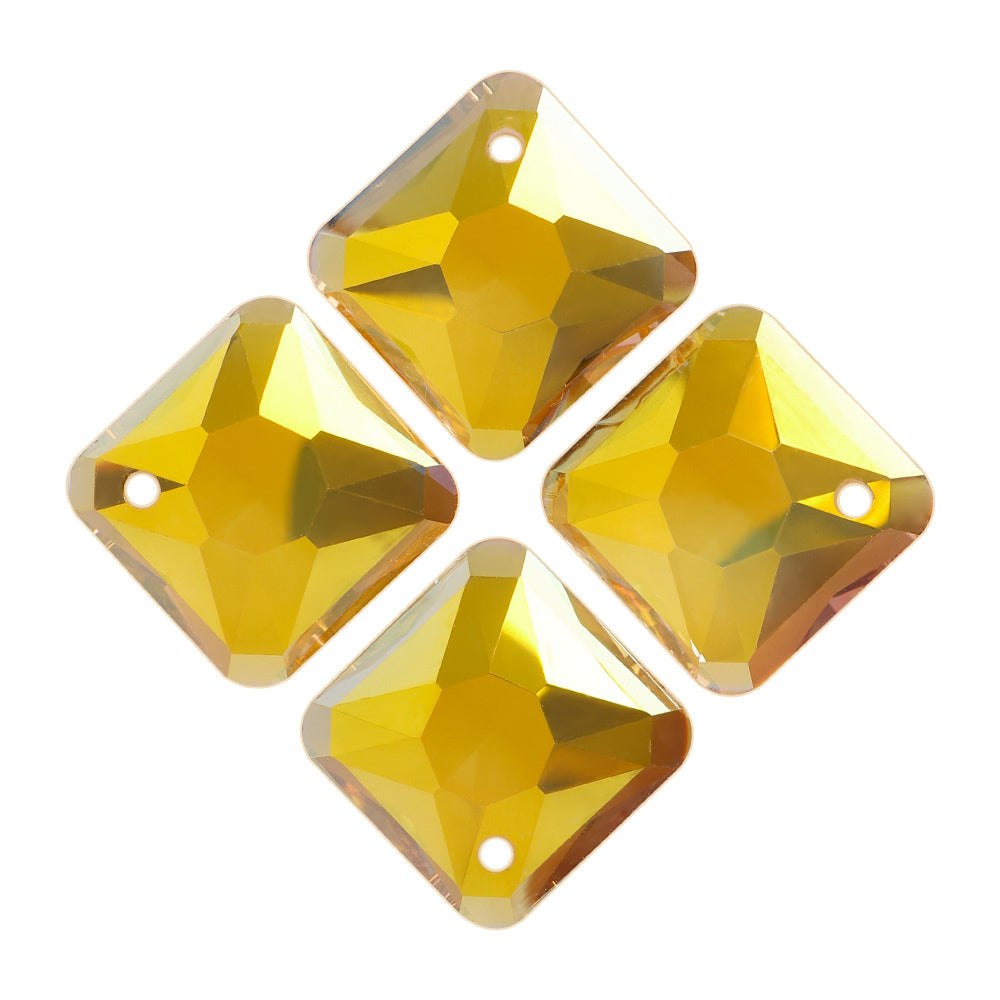 Metallic Sunshine Princess Cut High Quality Glass Rhinestone Pendant WholesaleRhinestone