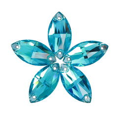Aquamarine Navette Shape High Quality Glass Sew-on Rhinestones WholesaleRhinestone