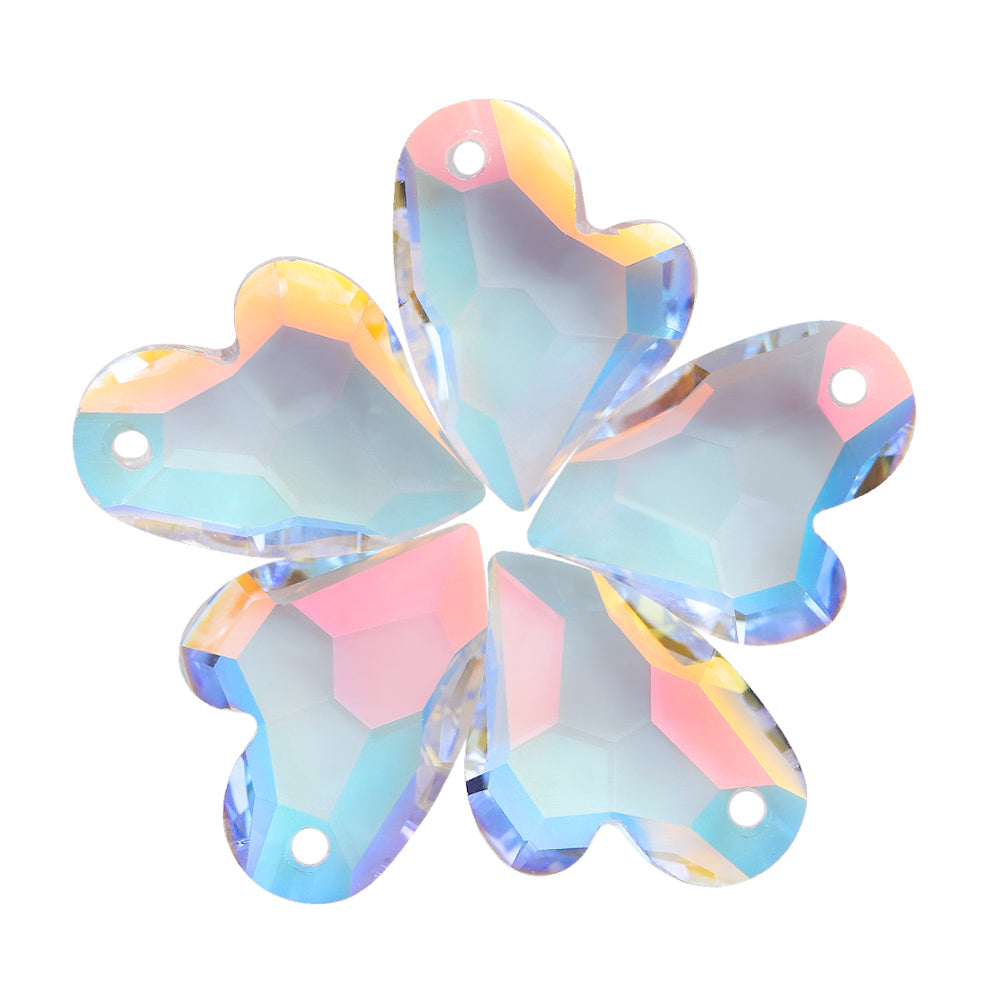 Light Crystal AB Devoted 2 U Heart High Quality Glass Rhinestone Pendant WholesaleRhinestone
