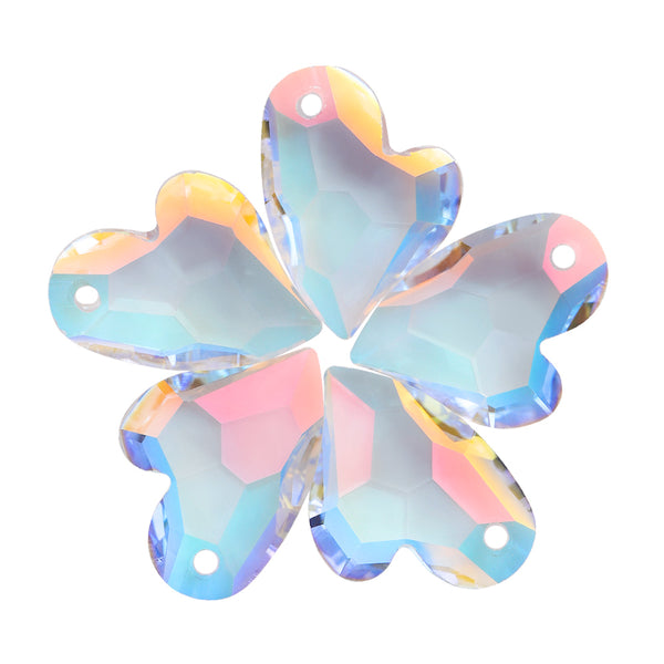 Light Crystal AB Devoted 2 U Heart High Quality Glass Rhinestone Pendant WholesaleRhinestone