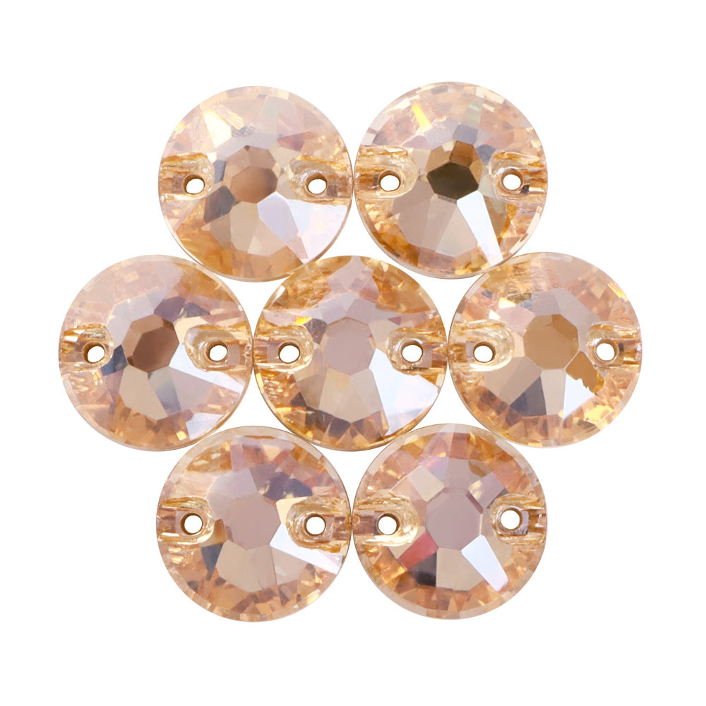 Golden Shadow XIRIUS Round Shape High Quality Glass Sew-on Rhinestones WholesaleRhinestone