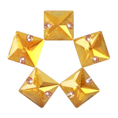 Metallic Sunshine Square Shape High Quality Glass Sew-on Rhinestones WholesaleRhinestone