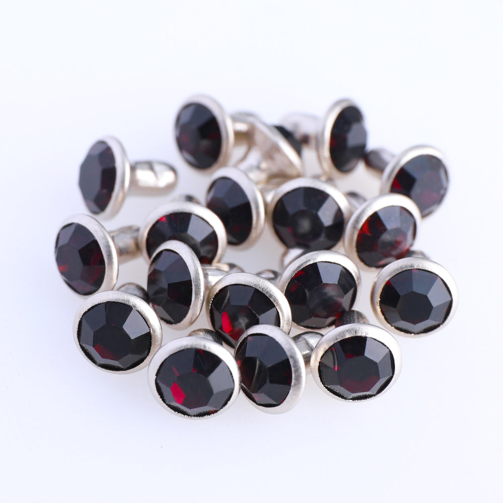 100 Sets Amethyst Glass Rhinestone Rivets for Leather Craft DIY Making Второстепенное изображение товара