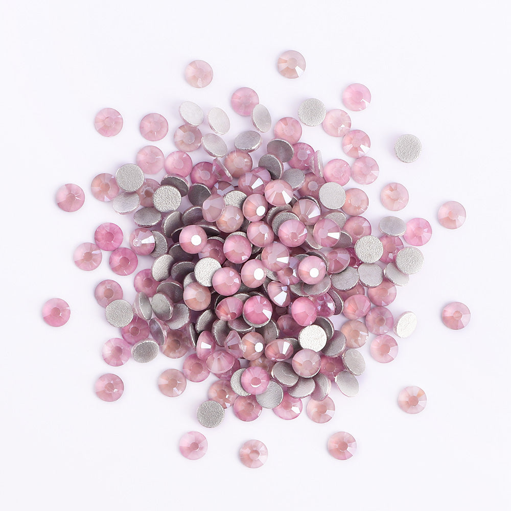 Mocha Pink Glass FlatBack Rhinestones Silver Back WholesaleRhinestone