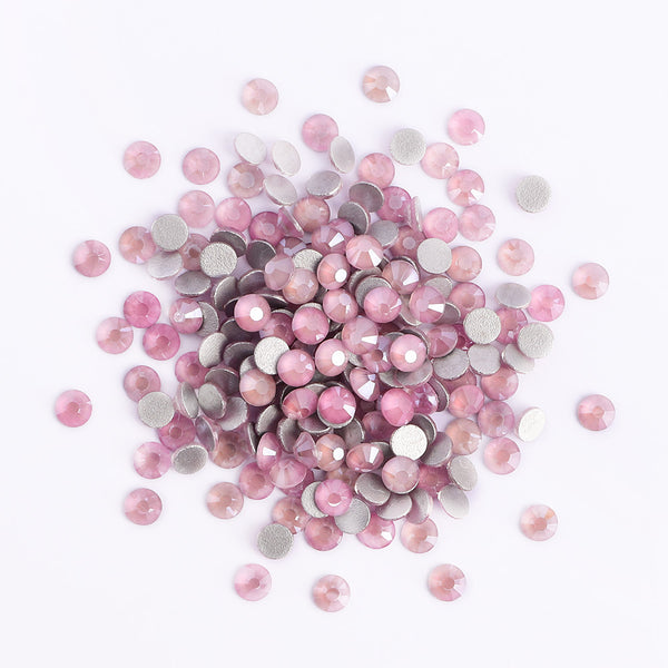 Mocha Pink Glass FlatBack Rhinestones Silver Back WholesaleRhinestone