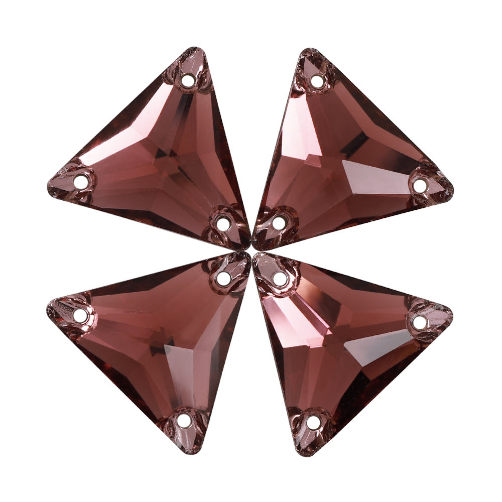 Burgundy Triangle Shape High Quality Glass Sew-on Rhinestones WholesaleRhinestone