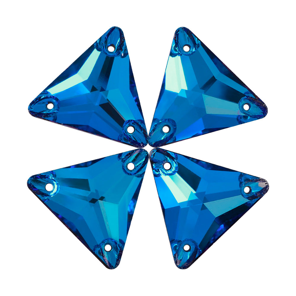 Bermuda Blue Triangle Shape High Quality Glass Sew-on Rhinestones WholesaleRhinestone