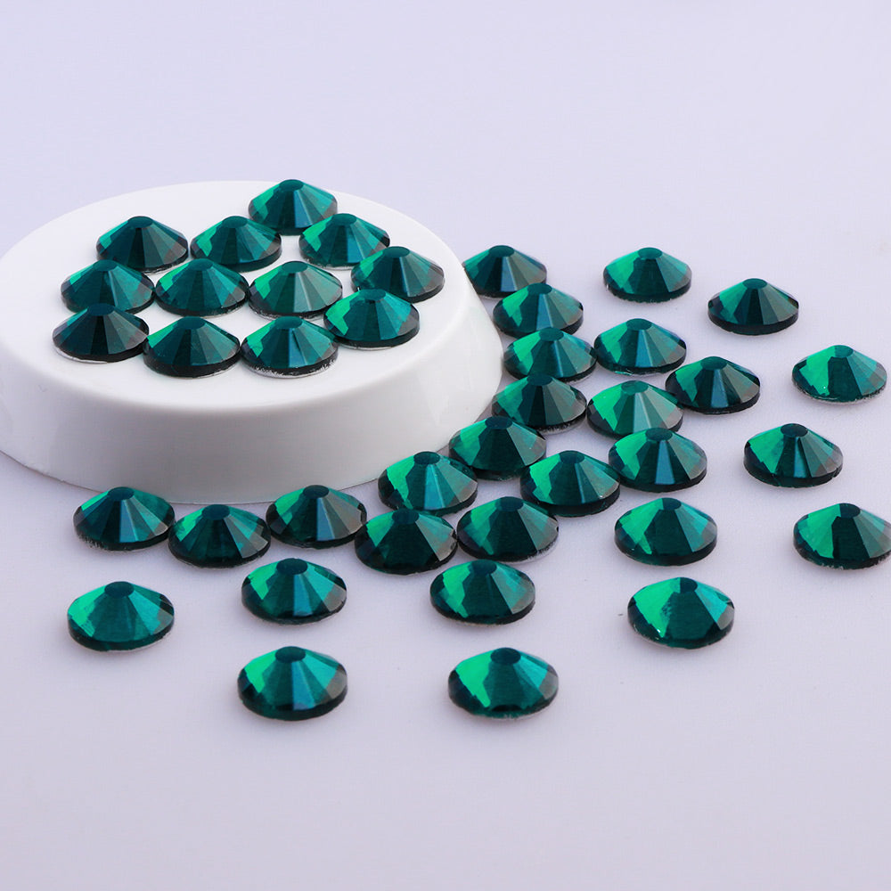 Dark Green Glass FlatBack Rhinestones In Bulk WholesaleRhinestone