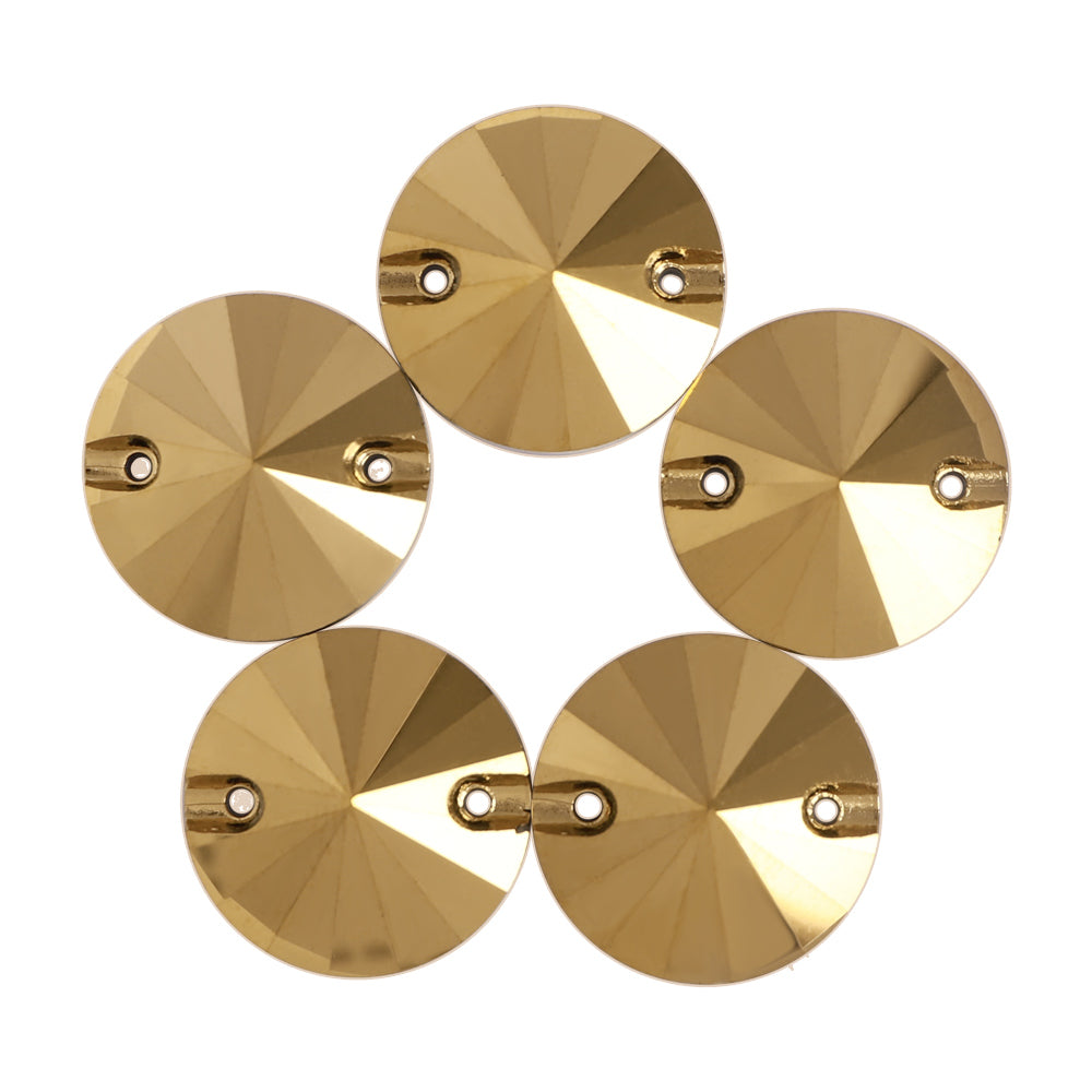 Dorado Rivoli  Shape High Quality Glass Sew-on Rhinestones WholesaleRhinestone