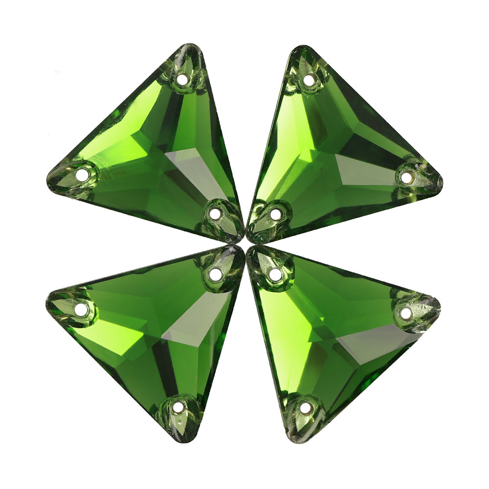 Fern Green Triangle Shape High Quality Glass Sew-on Rhinestones WholesaleRhinestone