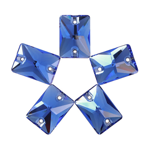 Light Sapphire Rectangle Shape High Quality Glass Sew-on Rhinestones WholesaleRhinestone Hoofdafbeelding