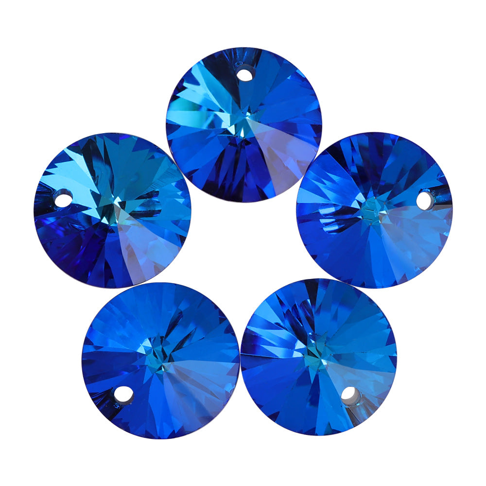 Bermuda Blue Rivoli High Quality Glass Rhinestone Pendant WholesaleRhinestone