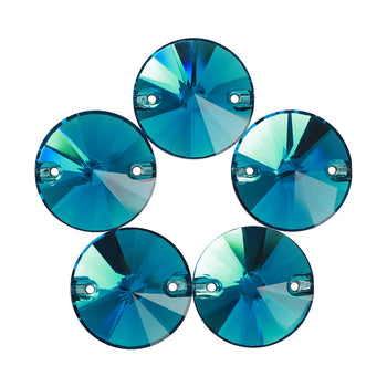 Indicolite Rivoli Shape High Quality Glass Sew-on Rhinestones WholesaleRhinestone