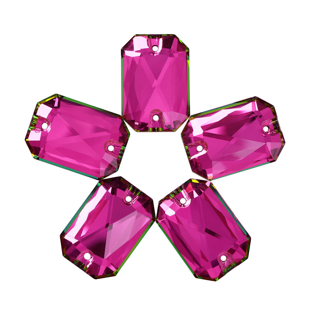 Vitrail Rose Octagon Shape High Quality Glass Sew-on Rhinestones WholesaleRhinestone