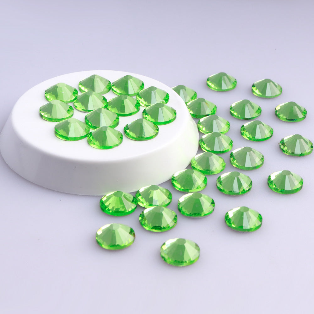 Peridot Glass FlatBack Rhinestones In Bulk WholesaleRhinestone