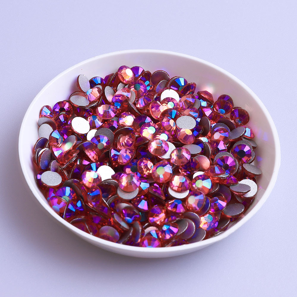 Rose AB Glass FlatBack Rhinestones Silver Back WholesaleRhinestone
