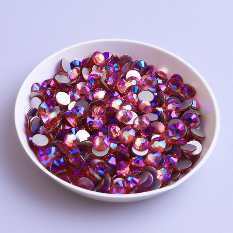 Rose AB Glass FlatBack Rhinestones Silver Back WholesaleRhinestone