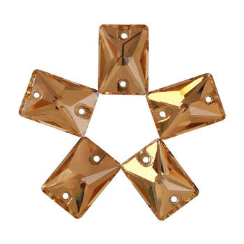 Light Smoked Topaz Rectangle Shape High Quality Glass Sew-on Rhinestones WholesaleRhinestone