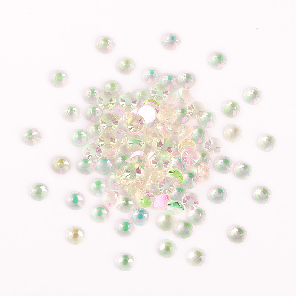 Aurora Pink Green Unfoiled Glass Flat Back Rhinestones WholesaleRhinestone