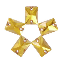 Metallic Sunshine Rectangle Shape High Quality Glass Sew-on Rhinestones WholesaleRhinestone